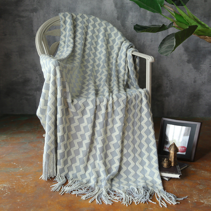 Forest Luxe Chenille Throw Blanket – Geometric Teal & Cream Luxury Home Decor