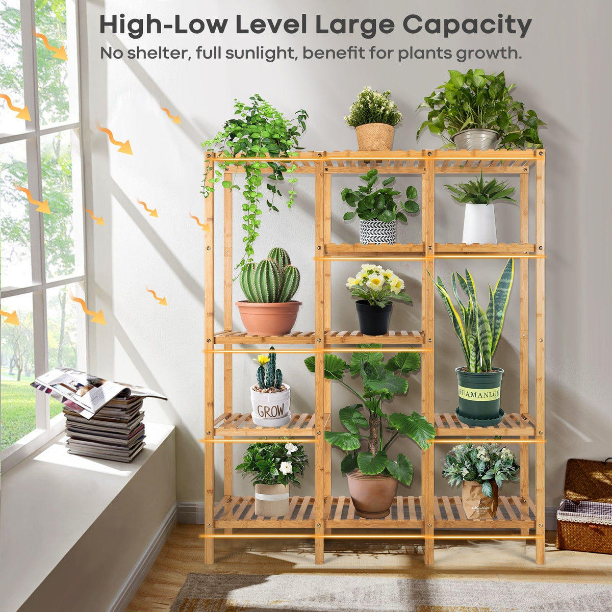 Natural Bamboo Living Shelf for Warm Minimalist Storage