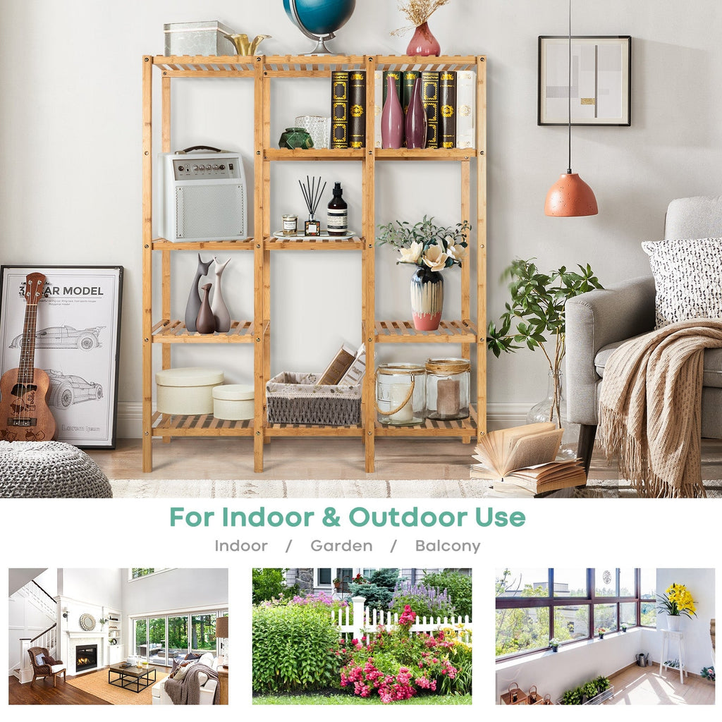 Natural Bamboo Living Shelf for Warm Minimalist Storage
