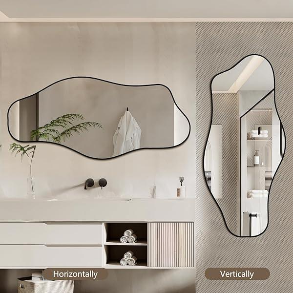 Irregular Black Cloud Mirror for Modern Luxury Walls