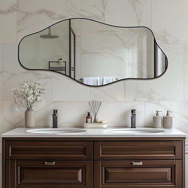 Irregular Black Cloud Mirror for Modern Luxury Walls