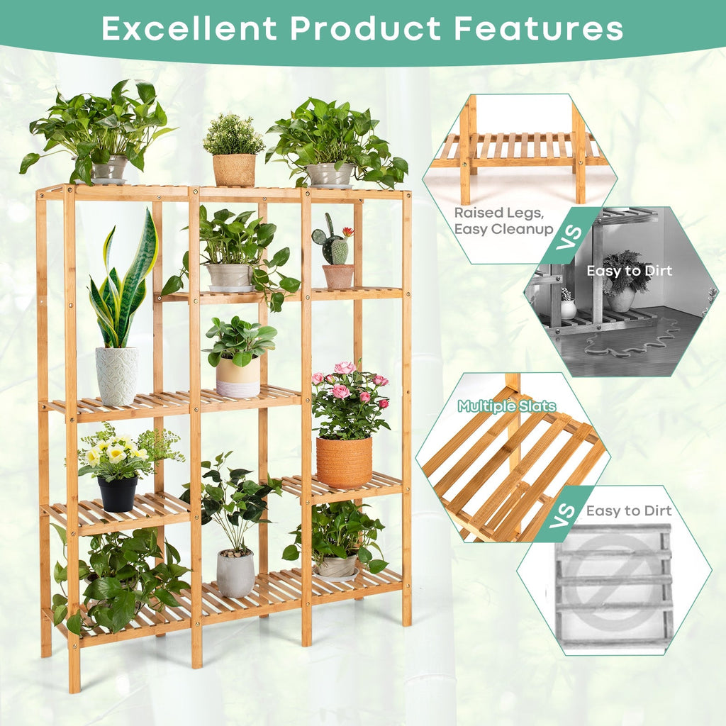 Natural Bamboo Living Shelf for Warm Minimalist Storage