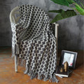 Forest Luxe Chenille Throw Blanket – Geometric Teal & Cream Luxury Home Decor