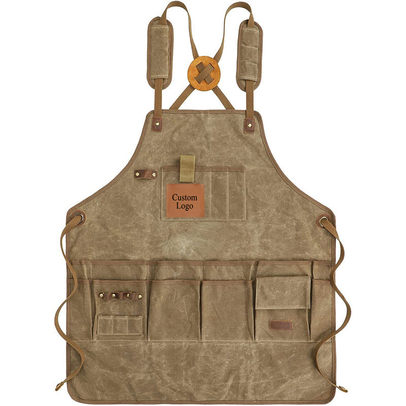 Waterproof Retro Canvas Apron for Craftsmen and Gardeners

