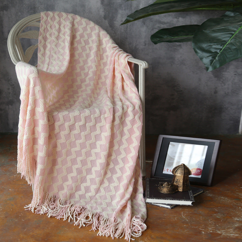 Forest Luxe Chenille Throw Blanket – Geometric Teal & Cream Luxury Home Decor