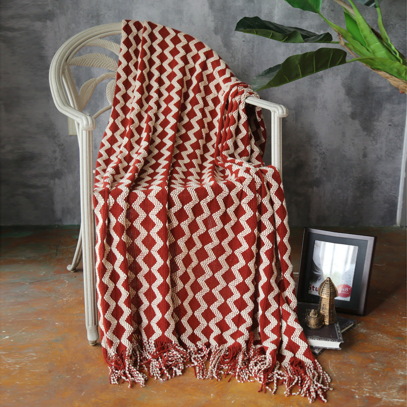 Forest Luxe Chenille Throw Blanket – Geometric Teal & Cream Luxury Home Decor