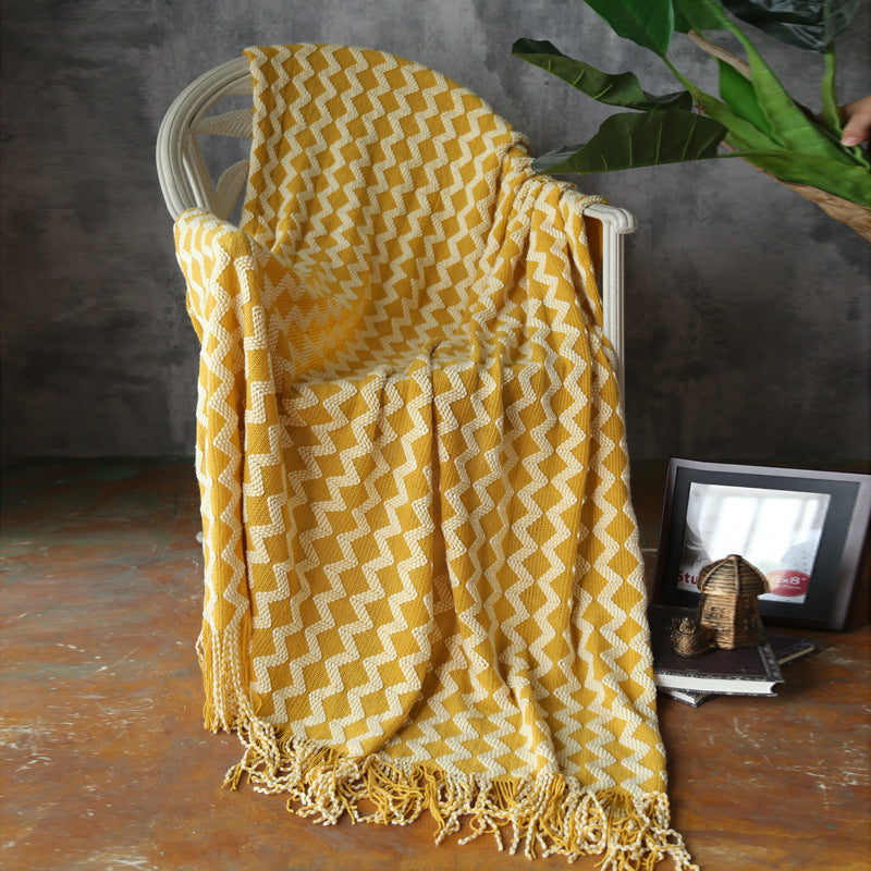 Forest Luxe Chenille Throw Blanket – Geometric Teal & Cream Luxury Home Decor