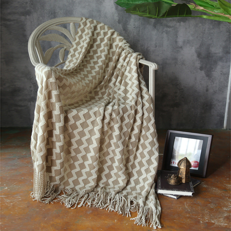 Forest Luxe Chenille Throw Blanket – Geometric Teal & Cream Luxury Home Decor