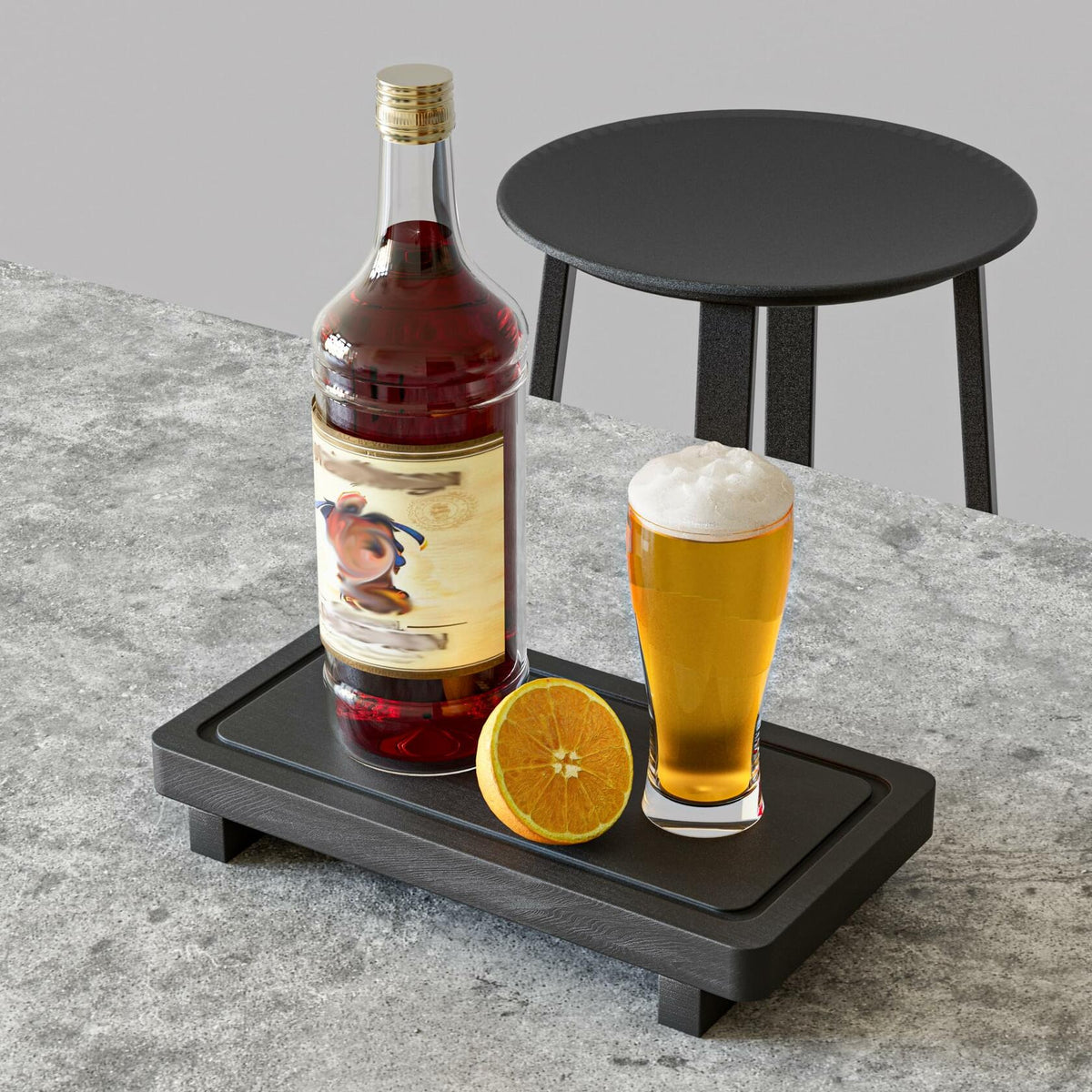Set of 2 Small Black Wooden Vanity Trays for Counter Décor


