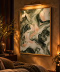 Blush Canyon Luxury Green and Rose Marble Wall Art